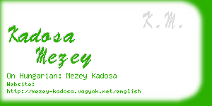 kadosa mezey business card